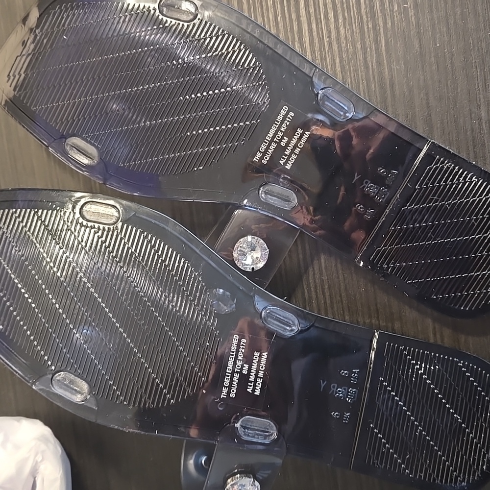 Katy Perry Jelly Rhinestone Slides Black Sandals Women’s Size 8 NEW - Picture 5 of 8